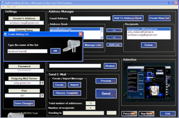 Bulk Emailing Service screenshot