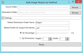 Bulk Image Resizer screenshot