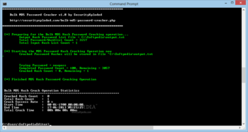 Bulk MD5 Password Cracker Portable screenshot