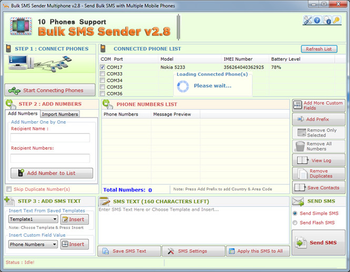 Bulk SMS Sender 8 Phones screenshot