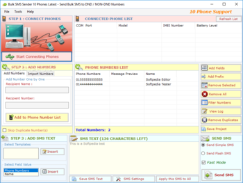Bulk SMS Sender MultiplePhone screenshot