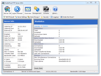 BulletProof FTP Server screenshot 2