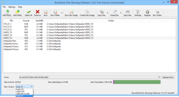 BurnArtist Disc Burning Software screenshot