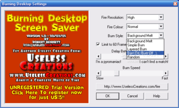 Burning Desktop Screensaver screenshot 3