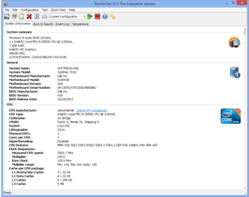 BurnInTest Professional screenshot