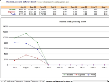 Business Accounts Software Excel screenshot