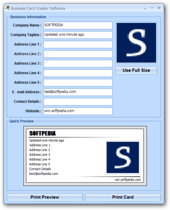 Business Card Creator Software screenshot