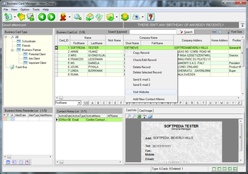 business card manager screenshot