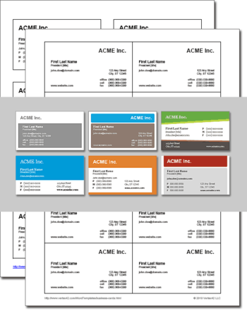 Business Card Templates for Word screenshot