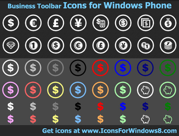 Business Toolbar Icons for Windows Phone screenshot