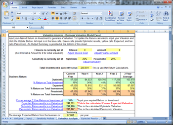 Business Valuation Model Excel screenshot 3