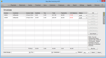 Busy Bee Invoicing screenshot