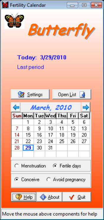 Butterfly (formerly Menses) screenshot