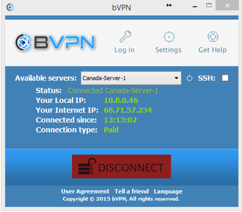 bVPN screenshot