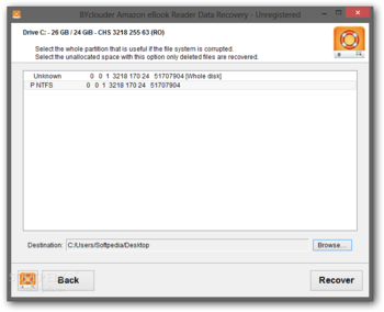BYclouder Amazon eBook Reader Data Recovery screenshot 3