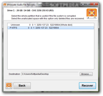 BYclouder Audio File Recovery screenshot 3