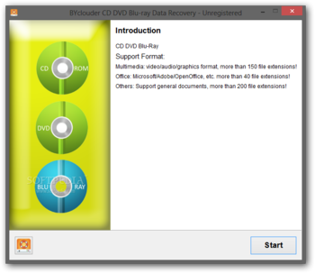 BYclouder CD DVD Blu-ray Data Recovery screenshot