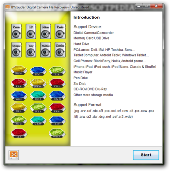 BYclouder Digital Camera File Recovery screenshot