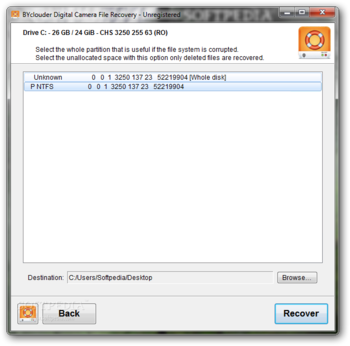 BYclouder Digital Camera File Recovery screenshot 3