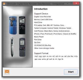 BYclouder Digital Voice Recorder Data Recovery screenshot