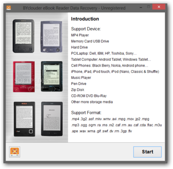 BYclouder eBook Reader Data Recovery screenshot