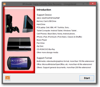 BYclouder Game Console Data Recovery screenshot