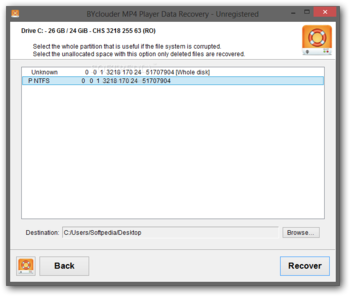 BYclouder MP4 Player Data Recovery screenshot 3