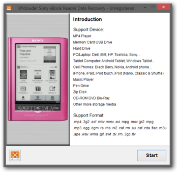 BYclouder Sony eBook Reader Data Recovery screenshot