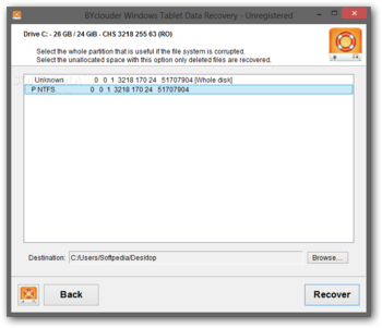 BYclouder Windows Tablet Data Recovery screenshot 3