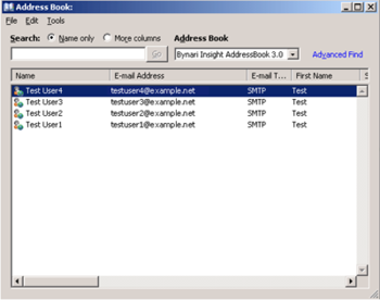 Bynari AddressBook 32-bit screenshot