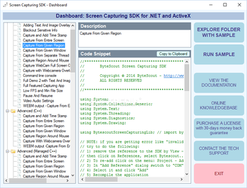 Bytescout Screen Capturing SDK screenshot