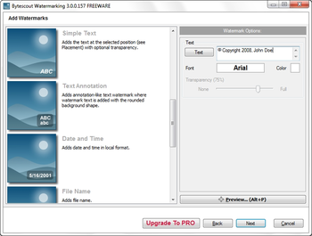 Bytescout Watermarking Freeware screenshot