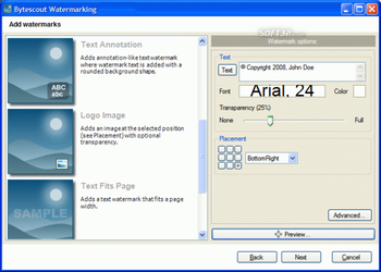Bytescout Watermarking LITE screenshot 2
