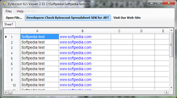 Bytescout XLS Viewer screenshot