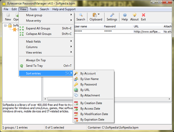 Bytessence PasswordManager (formerly Bytessence PassKeeper) screenshot 4