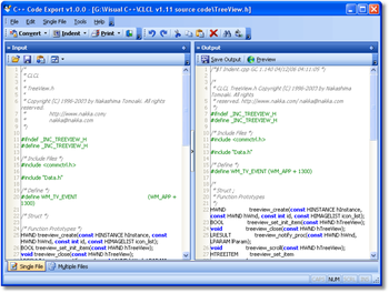 C++ Code Export screenshot