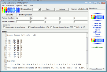 C2-Mathematics - LCM and GCD screenshot