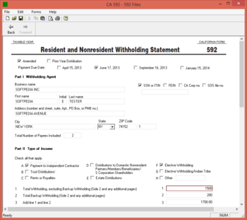 CA 592 screenshot