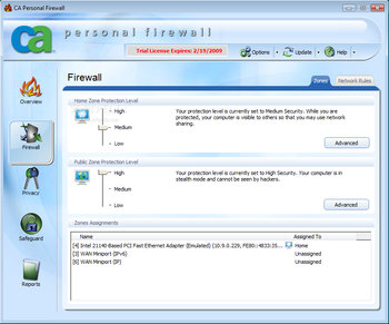 CA Personal Firewall 2009 screenshot 2