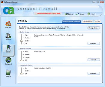 CA Personal Firewall 2009 screenshot 5