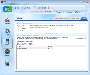 CA Personal Firewall 2009 screenshot 6