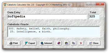 Cabalistic Calculator screenshot