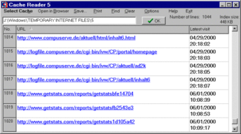 Cache Reader for Internet Explorer screenshot