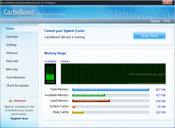 CacheBoost Professional Edition screenshot