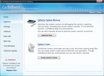 CacheBoost Professional Edition screenshot 2