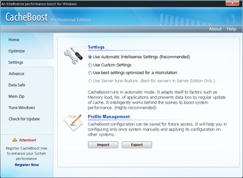 CacheBoost Professional Edition screenshot 3