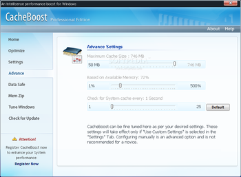 CacheBoost Professional Edition screenshot 4