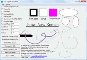 CAD Export VCL screenshot