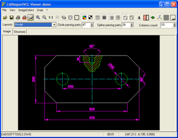 CAD Import VCL: dwg, dxf, plt, svg, cgm in Delphi screenshot