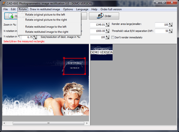 CAD-KAS Photogrammetric image rectification screenshot 2